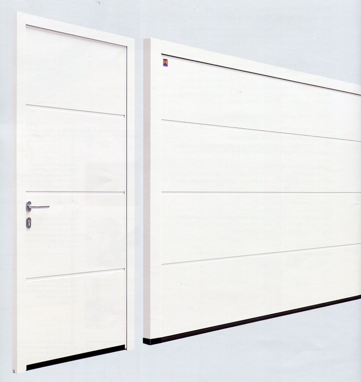 Picture of Hormann L-Rib sectional garage door with matching side door
